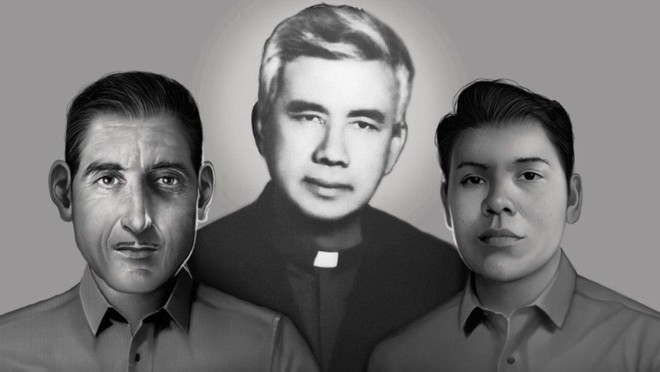 (왼쪽부터) 마누엘 솔로르자노, 루틸리오 그란데 신부, 넬슨 루틸리오 레무스는 1월 22일 순교자로 시복된다. (이미지 제공 = 예수회)