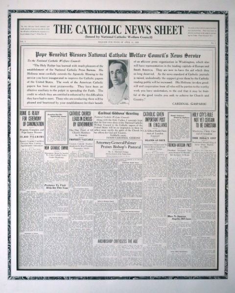 CNS의 전신인 '가톨릭 소식지'의 1920년 4월 11일판. (사진 출처 = CNS)<br>