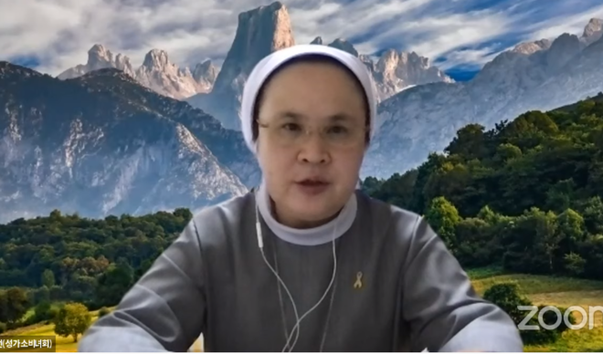 조진선 수녀.(성가소비녀회) (이미지 출처 = 평등세상이 유튜브에 올린 동영상 갈무리)<br>