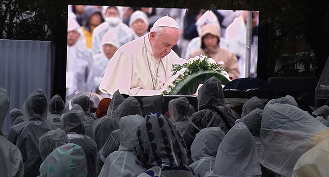 2019년 11월 프란치스코 교황은 1945년 원폭으로 큰 희생을 치른 일본 나가사키에서 반핵 메시지를 발표한 바 있다. (사진 제공 = 팍스크리스티코리아)