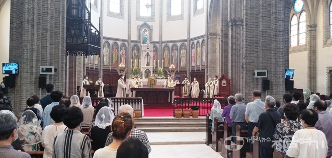 17일 명동대성당에서 농민 주일을 기념하는 미사가 봉헌됐다. ⓒ배선영 기자<br>