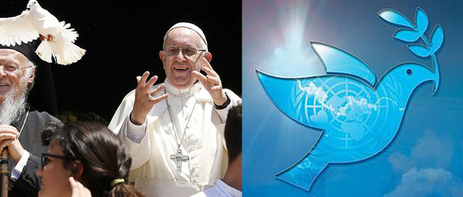가톨릭교회의 세계 평화의 날은 1월 1일, 유엔 세계 평화의 날은 9월 21일이다. (이미지 출처 = (왼쪽)&nbsp;usccb.org,&nbsp;(오른쪽) en.wikipedia.org)