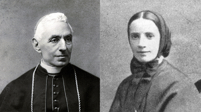 (왼쪽부터) 피아첸차의 조반니 바티스타 스칼라브리니 주교(1839-1905)와 프란치스카 사베리아 카브리니 성녀.(1850-1917) (사진 출처 = 바티칸뉴스, en.wikipedia.org)