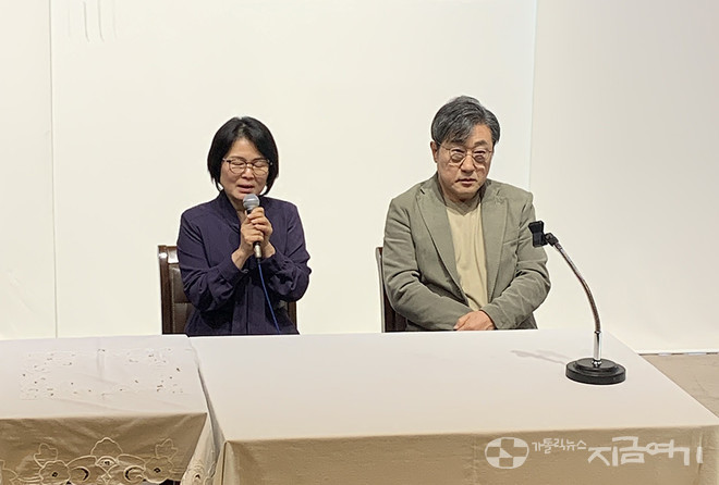 세월호 유가족으로 고 김승환 씨의 어머니 김은숙 씨가 함께했다. ⓒ김지환 기자<br>