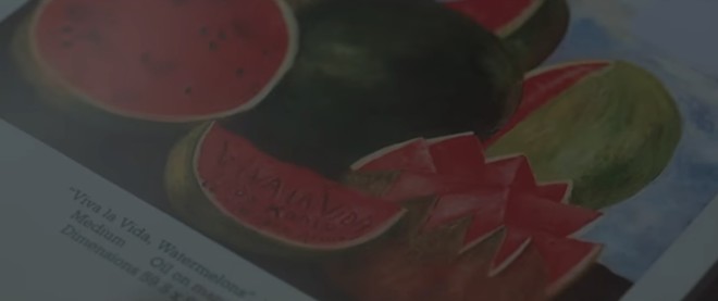 드라마 속에 등장하는 프리다 칼로의 그림, ‘인생 만세’가 새겨져 있다. 드라마가 전해 주고자 하는 메시지다. (이미지 출처 =&nbsp;tvN drama이 유튜브&nbsp;채널에 올린 영상 갈무리)<br>