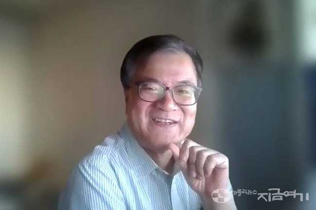 줌 세미나에서 발표하고 있는 최태육 목사. ⓒ경동현 기자