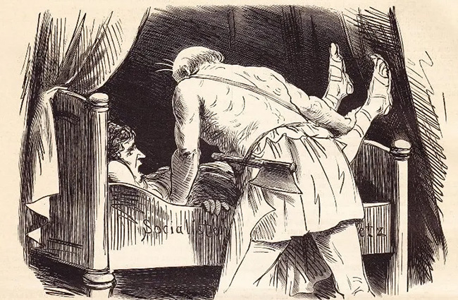 납치한 사람들을 자신이 만든 철제 침대에 누이고 행인의 키가 침대보다 크면 그만큼 잘라내고 행인의 키가 침대보다 작으면 억지로 늘여서 죽인 프로크루스테스. (이미지 출처 =&nbsp;historica.fandom.com)<br>