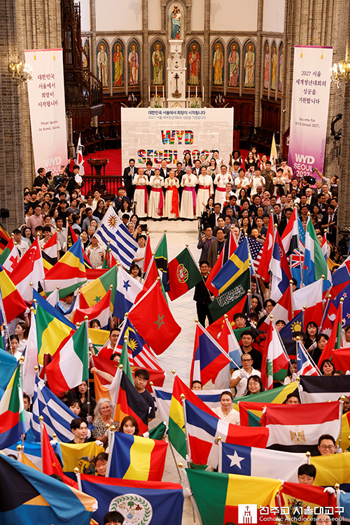 7월 27일 열린 '2027 서울 세계청년대회' 발대식. (사진 제공 = 서울대교구 홍보위원회)<br>
