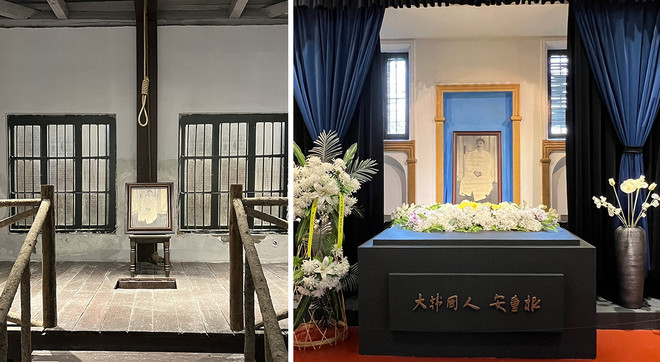 (왼쪽부터) 안중근 의사가 사형당한 장소. 안중근 의사를 추모하도록 마련한 장소. ⓒ2024만주평화순례단