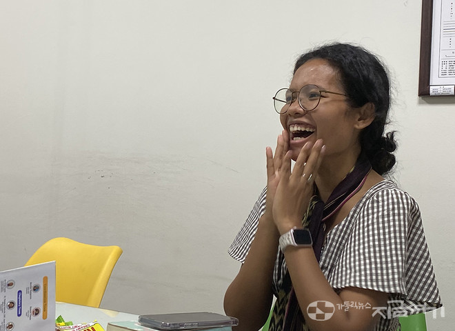 베르타 삼포누 사무국장은 세계청년대회가 국경과 자본, 종교를 뛰어넘어 모두를 포용하는 모든 청년의 자리가 되기를 바란다고 말했다. ⓒ정현진 기자<br>