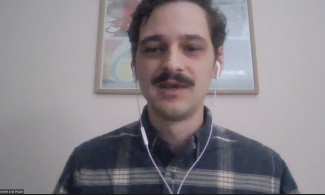 7일 우리신학연구소가 연 줌 세미나에서 딘 디틀로프 박사가 '개발과 평화 캐나다 카리타스'라고 불리는 캐나다 카리타스 운영 사례를 소개하고 있다. (사진 출처 = 우리신학연구소 줌 세미나 화면 갈무리)<br>