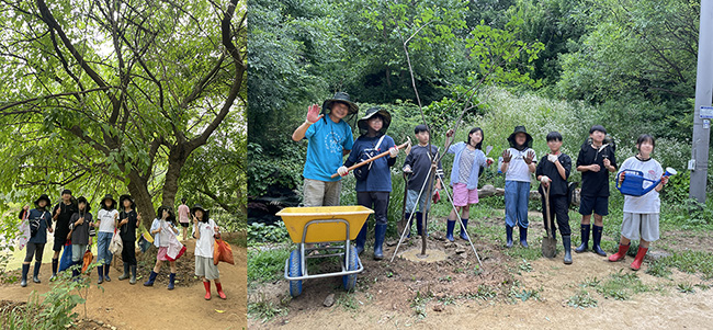 아이들과 함께하는 환경 생태 교육. (사진 제공 = 정명희)