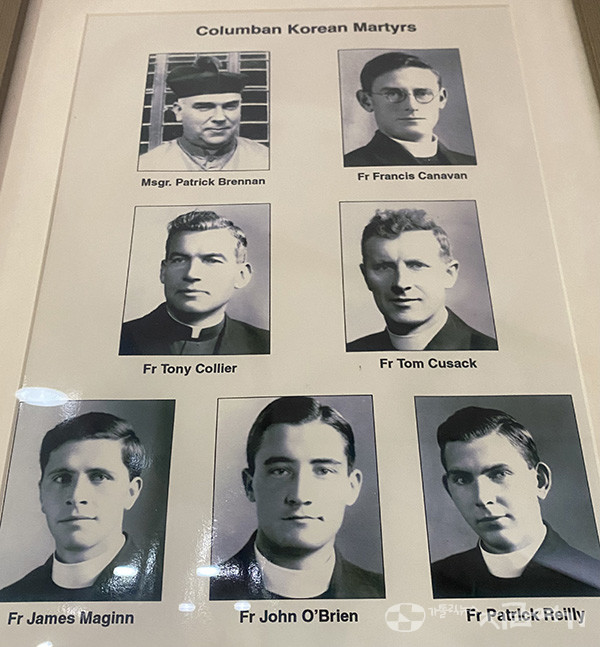 순교자 7위. (위에서 오른쪽으로) 패트릭 브레넌 몬시뇰, 캐너밴 신부, 앤서니 콜리어 신부, 토머스 쿠삭 신부, 제임스 매긴 신부, 존 오브라이언 신부, 패트릭 라일리 신부. ⓒ정현진 기자