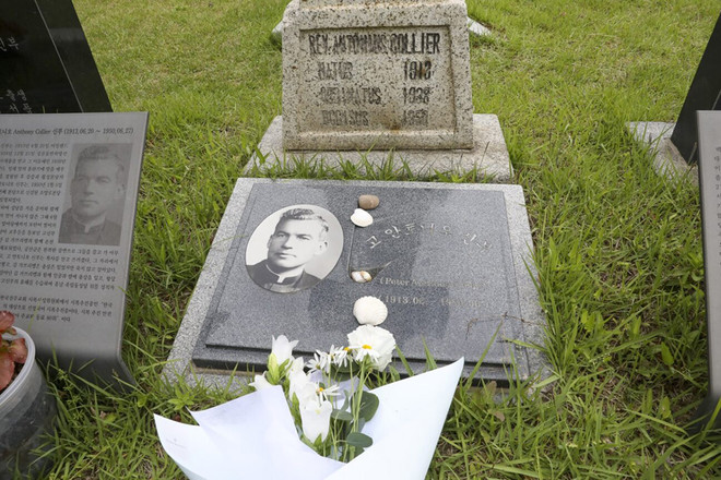 춘천교구 성직자 묘역에 안장된 고 안토니오 신부의 묘. (사진 제공 = 성골롬반외방선교회) &nbsp;<br>