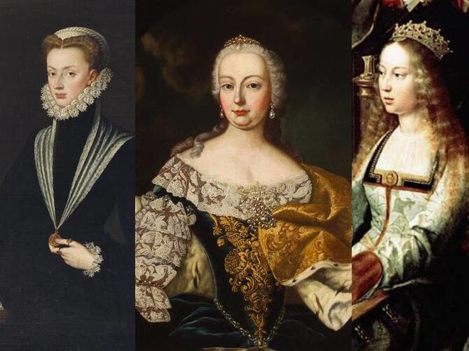 (왼쪽부터) 오스트리아의&nbsp;요안나, 오스트리아의 마리아 테레사, 카스티야의 이사벨라 1세 여왕. (사진 출처 = 위키미디어 커먼즈)