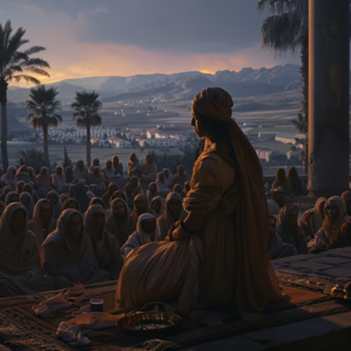 판관 드보라가 민족을 이끌고 있는 모습. (이미지 출처 = biblepics.co)