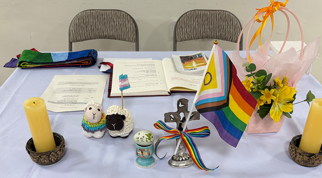 퀴어 미사 제단. (사진&nbsp;제공 = 최지은 연구활동가)