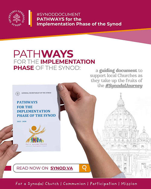 &lsquo;시노드 이행 단계를 위한 길잡이&rsquo; 안내 웹자보. (이미지 출처 = 세계주교시노드 사무처)<br>