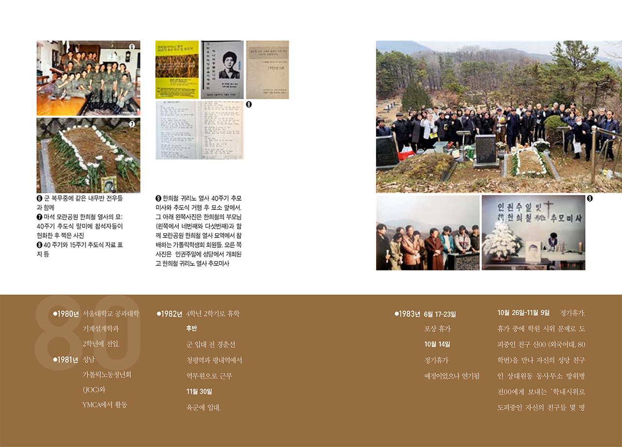 "광야에서 외치는 목소리" 추모문집에 실린 한희철 열사 소개 지면. (자료 제공 = 이성훈)<br>