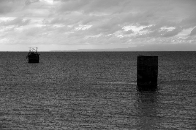 조세이 탄광은 야마구치현 우베시 도꼬나미 해안에 있던 해저 탄광이었다. 사진은 바다에 있는 조세이 탄광의 배기 환풍구 모습. ⓒ장영식