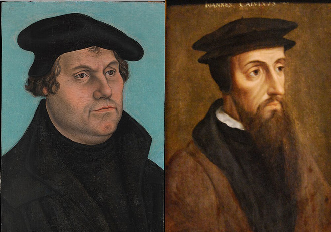 (왼쪽부터) 마르틴 루터와 장 칼뱅. (그림 출처 =&nbsp;commons.wikimedia.org, Flickr)